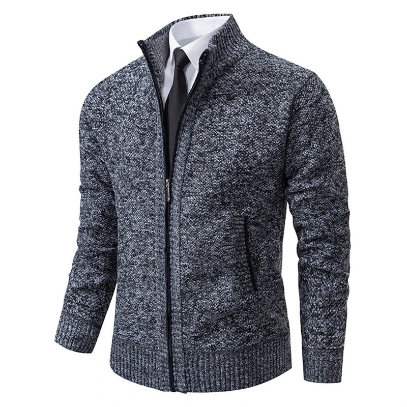 Men’s Merino Wool Full-Zip Mock-Neck Sweater — view 9