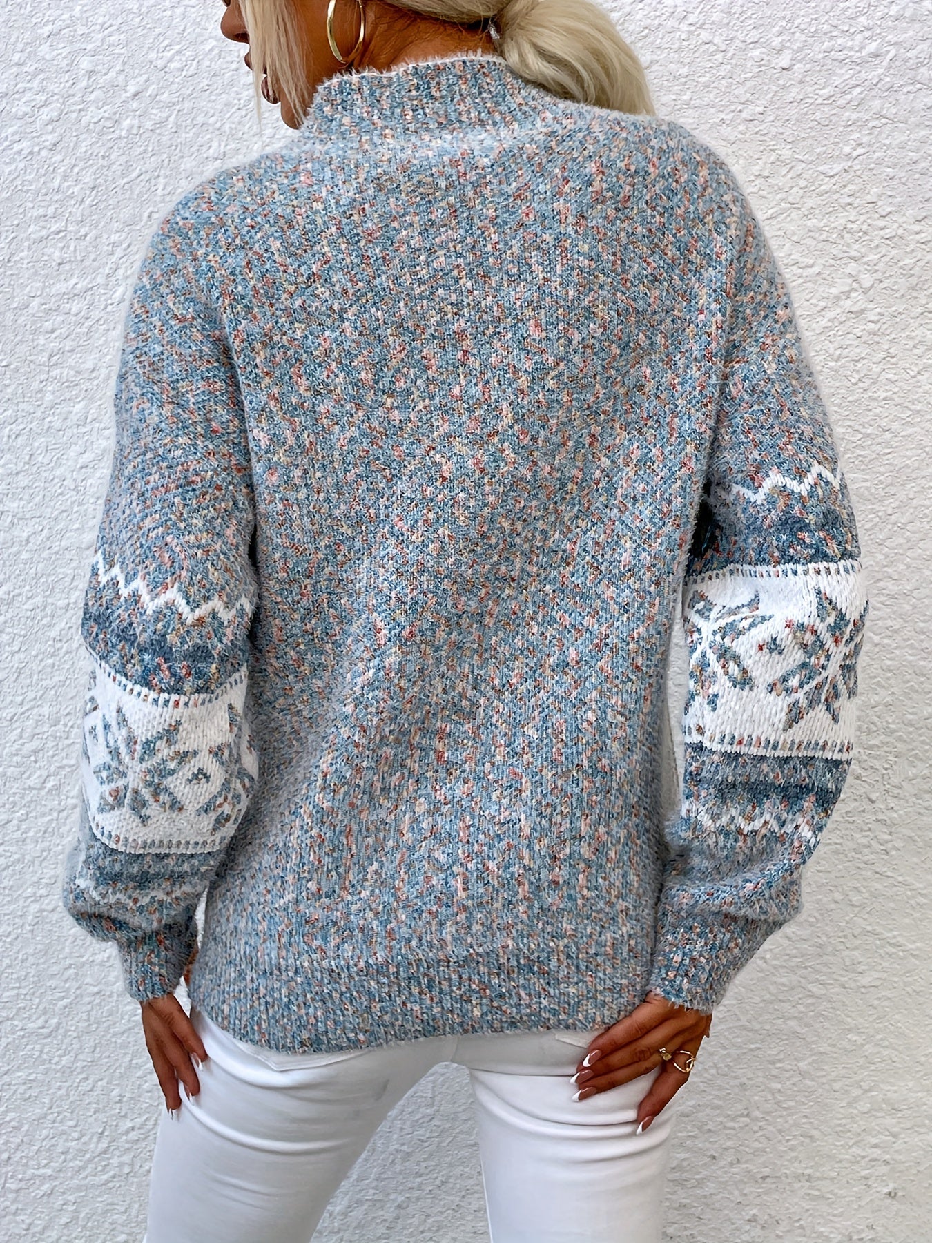 Snowflake Mock-Neck Sweater — view 4