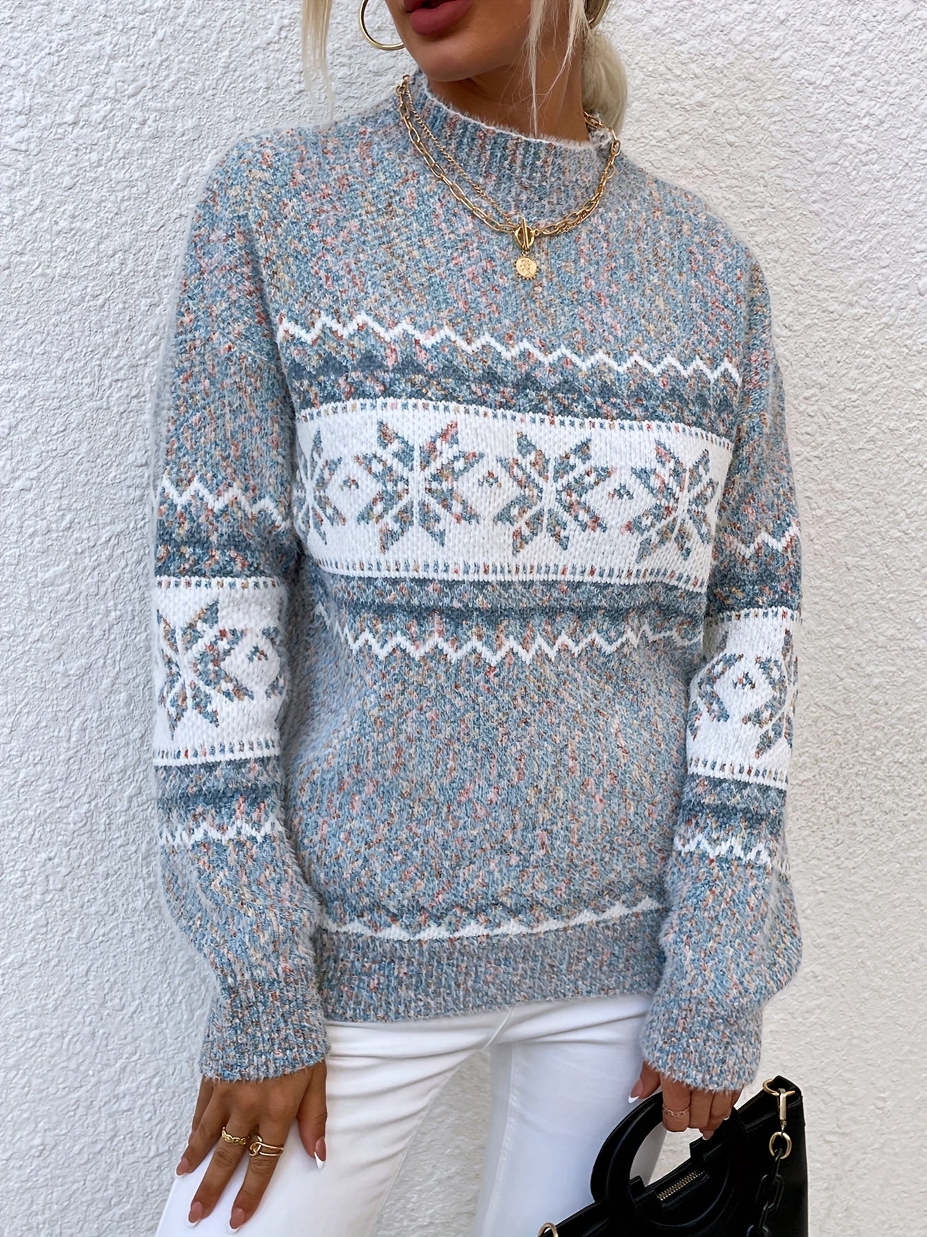 Snowflake Mock-Neck Sweater — view 6