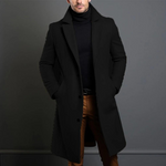 Men’s Longline Wool Overcoat with Notched Lapels — view 1