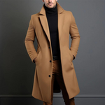 Men’s Longline Wool Overcoat with Notched Lapels — view 2