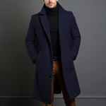 Men’s Longline Wool Overcoat with Notched Lapels — view 4