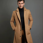 Men’s Longline Wool Overcoat with Notched Lapels — view 5