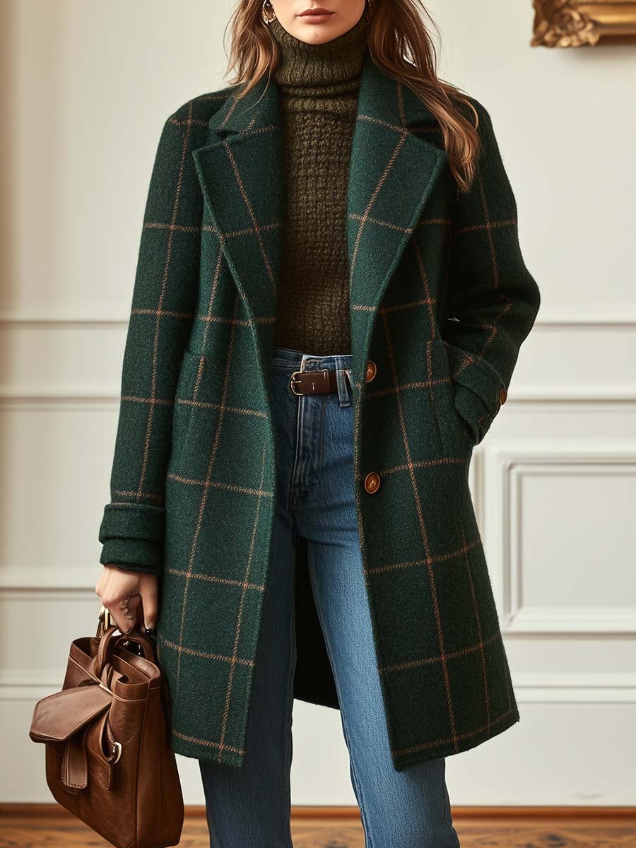 Women’s Printed Longline Tweed Coat — view 1