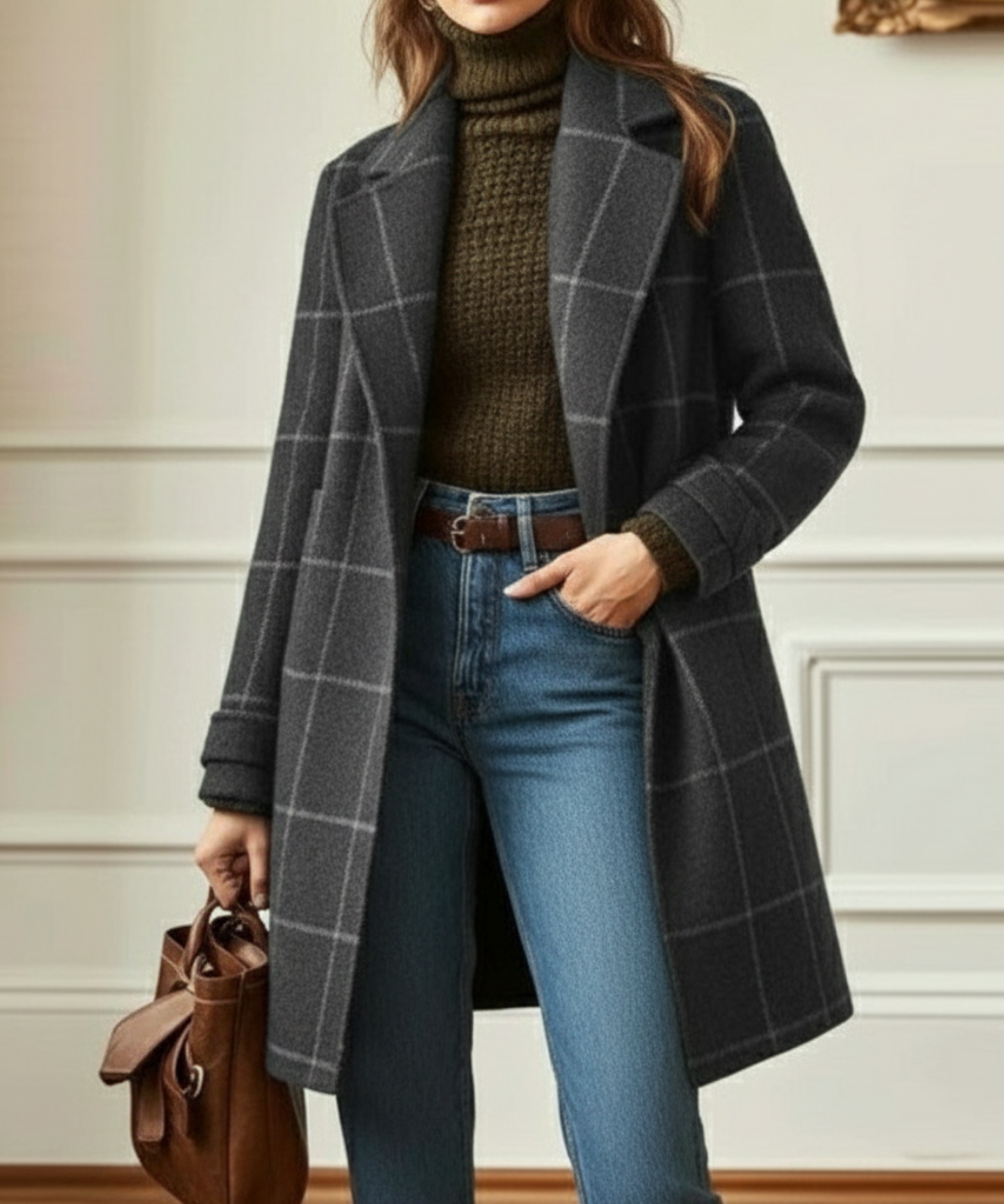 Women’s Printed Longline Tweed Coat — view 2