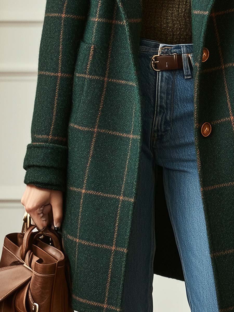 Women’s Printed Longline Tweed Coat — view 4