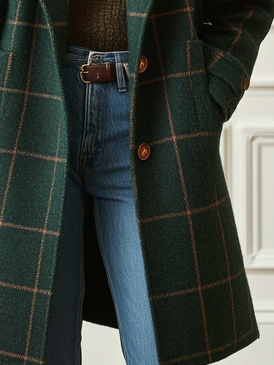 Women’s Printed Longline Tweed Coat — view 6