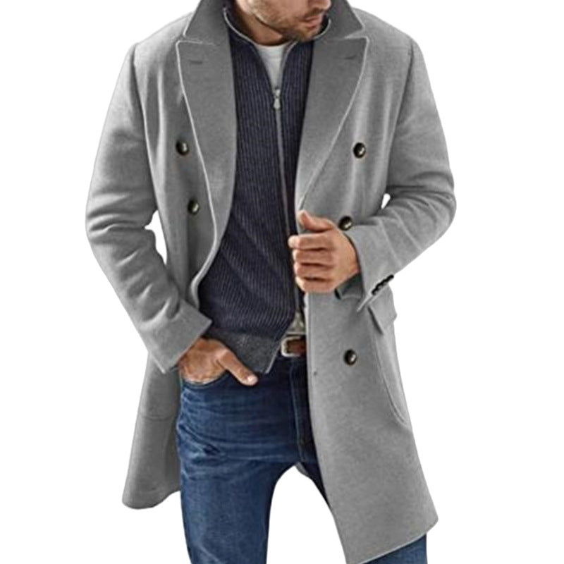 Men’s Double-Breasted Mid-Length Overcoat — view 2