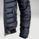 Men’s Navy Quilted Jacket with Stand Collar — view 4