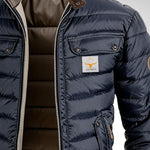 Men’s Navy Quilted Jacket with Stand Collar — view 5