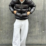 Men’s Hooded Quilted Jacket with Sherpa Lining — view 3