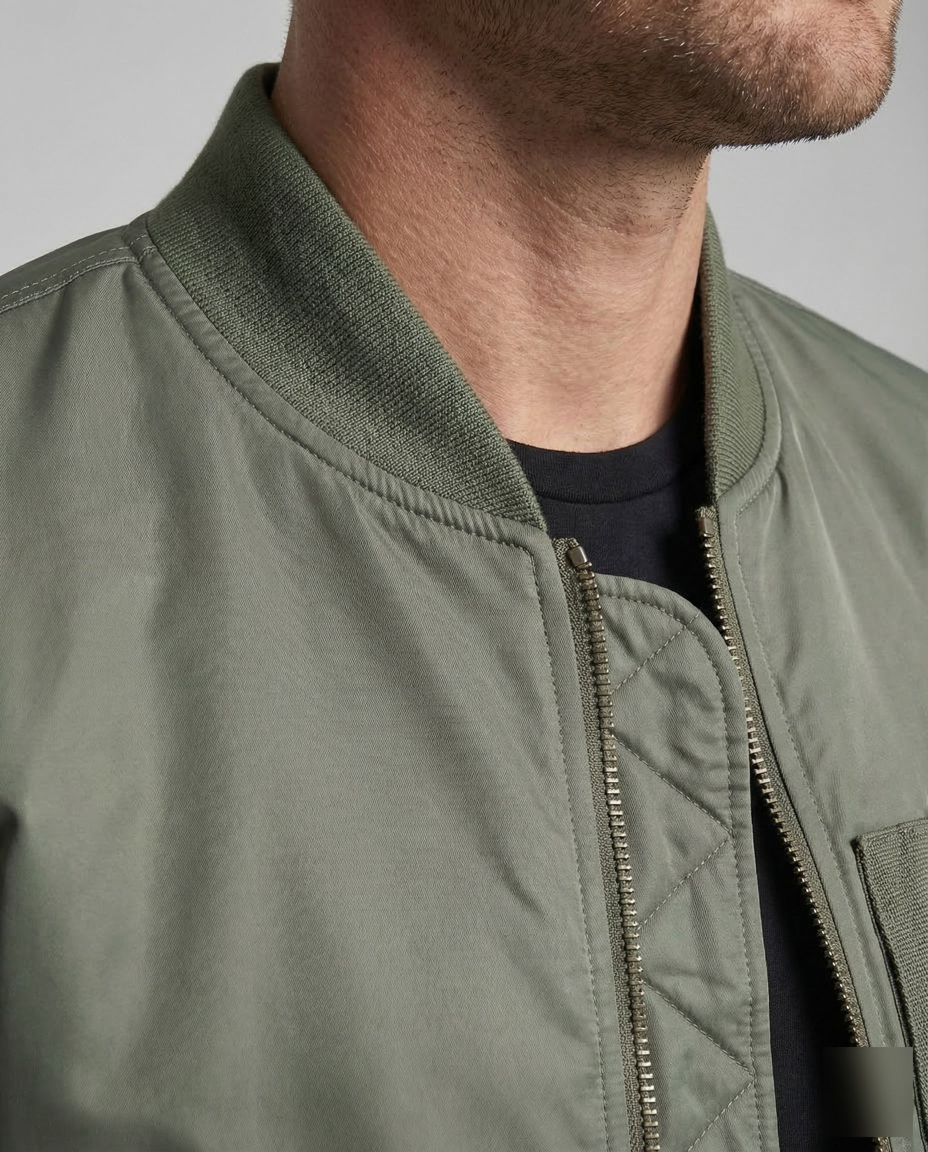 Men’s Padded Bomber Jacket with Ribbed Trims — view 4