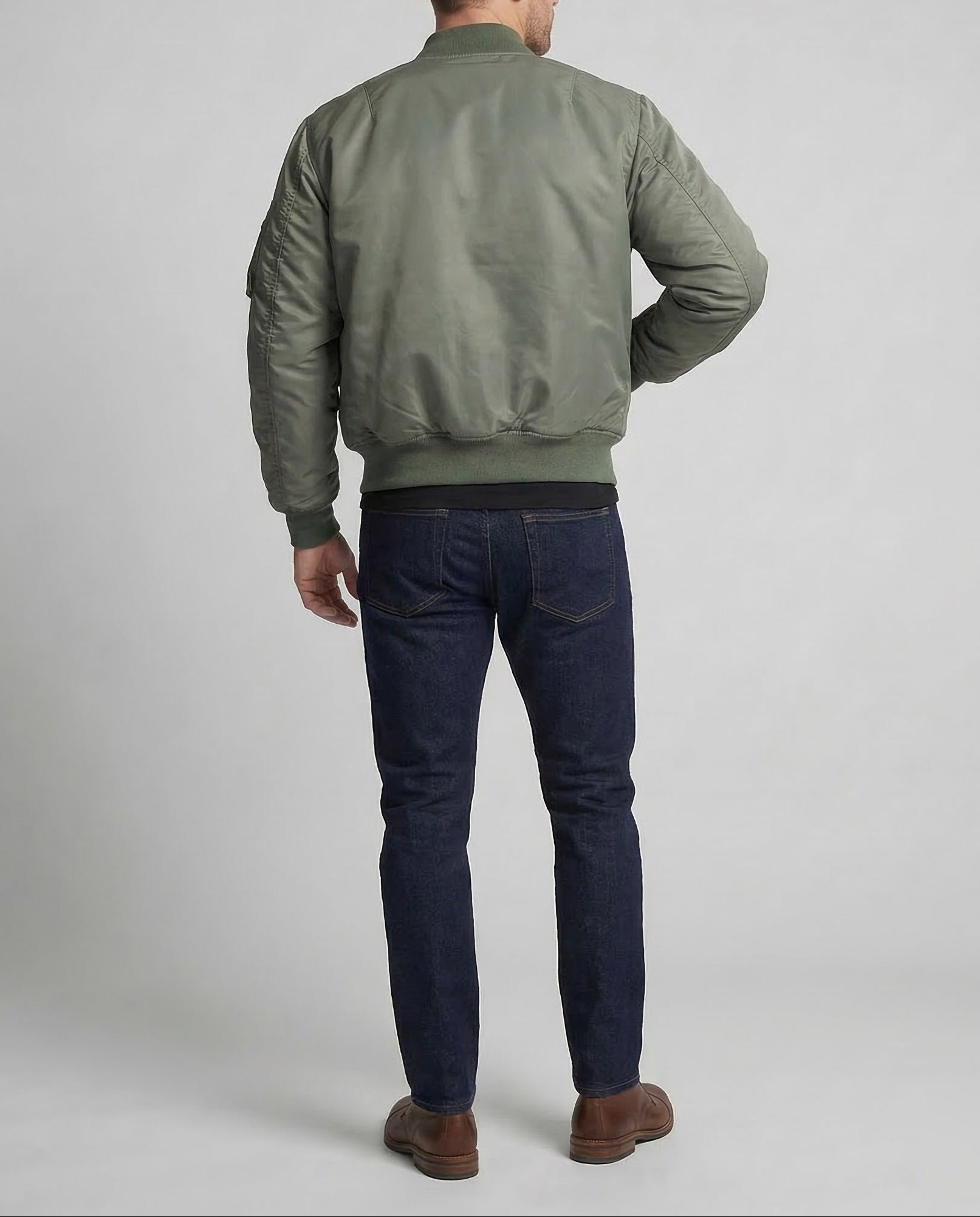 Men’s Padded Bomber Jacket with Ribbed Trims — view 5