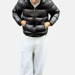 Men’s Glossy Hooded Quilted Puffer Jacket — view 1