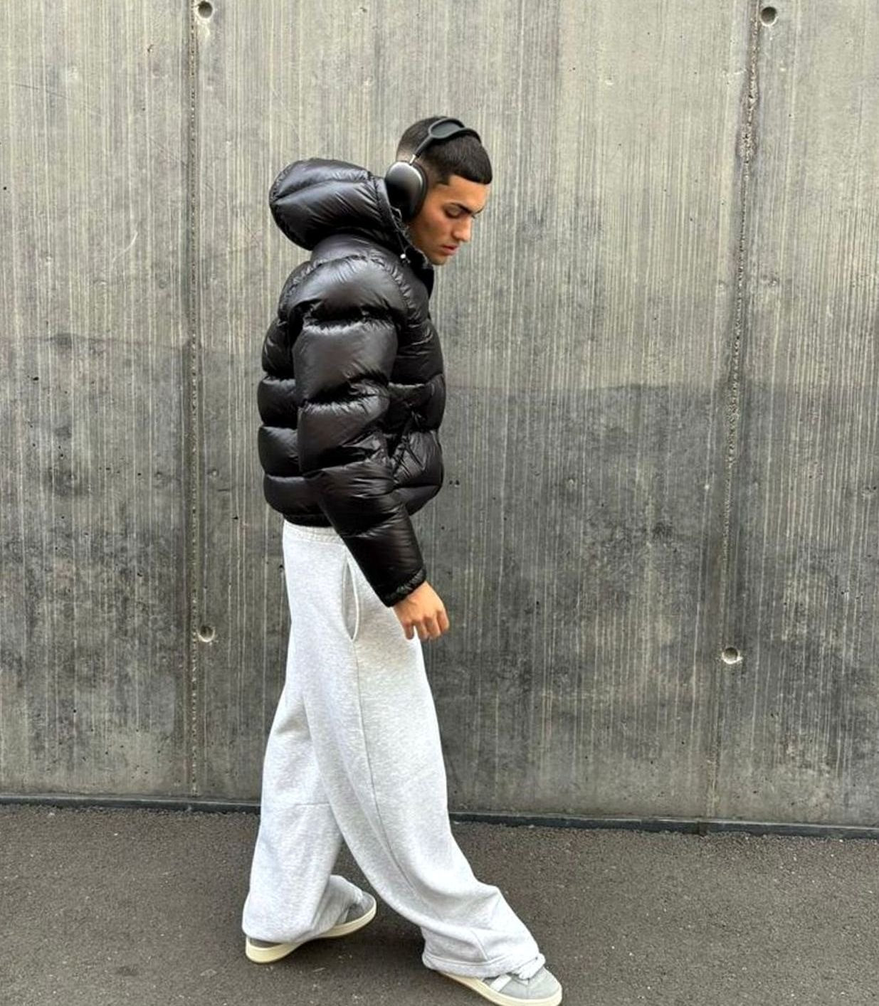 Men’s Glossy Hooded Quilted Puffer Jacket — view 3