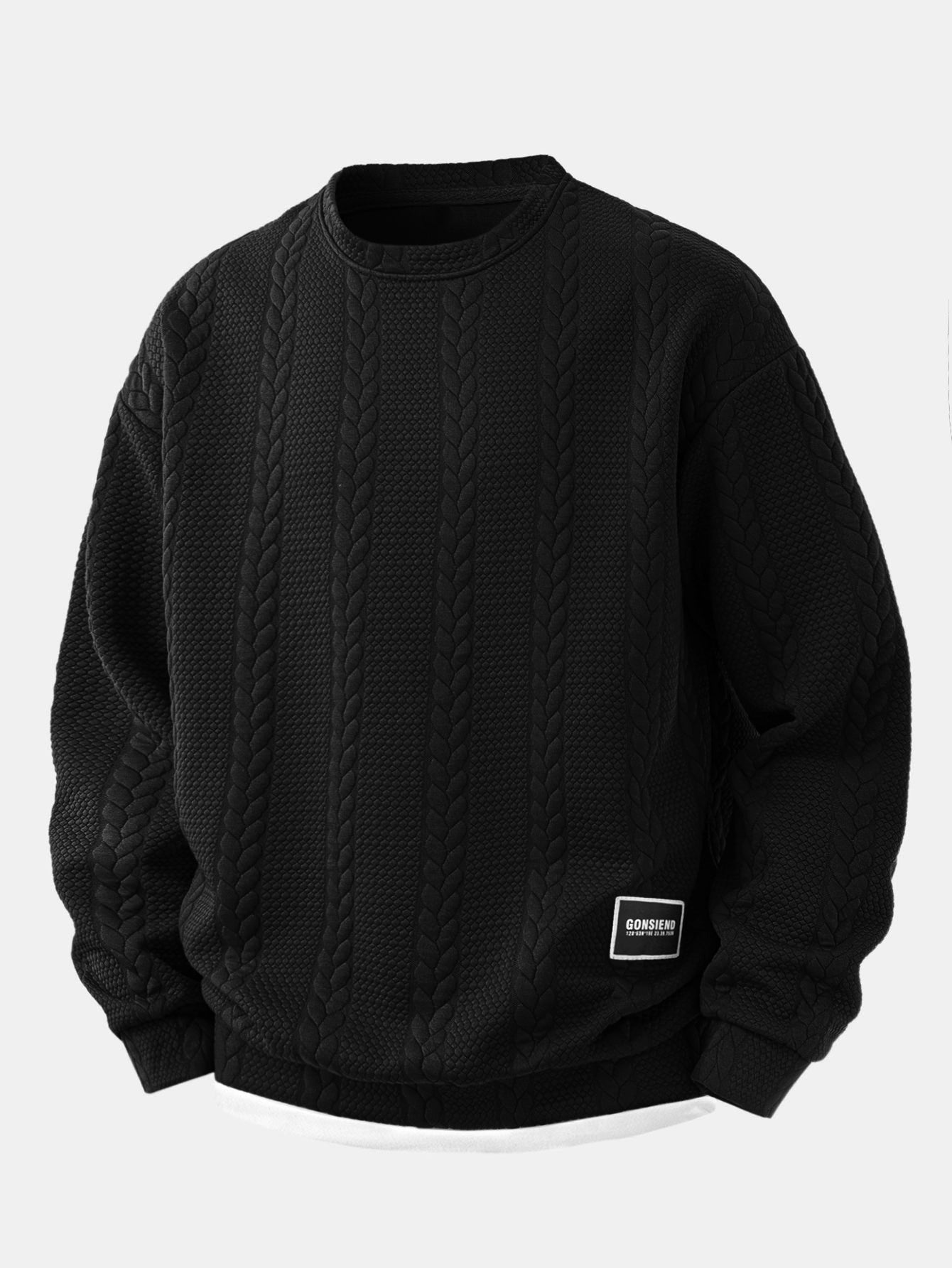 Men’s Cable-Textured Jacquard Sweatshirt — view 1