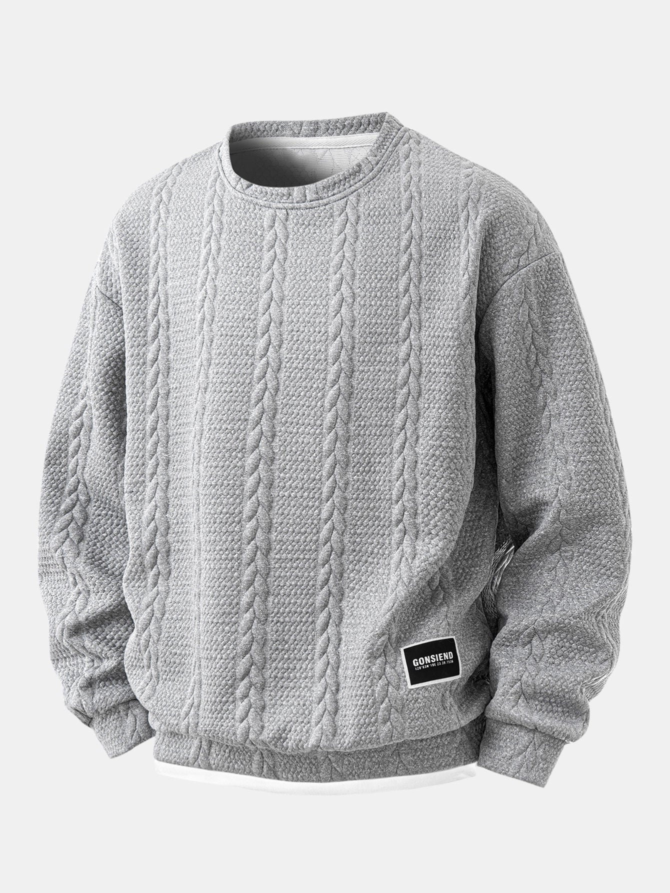 Men’s Cable-Textured Jacquard Sweatshirt — view 2
