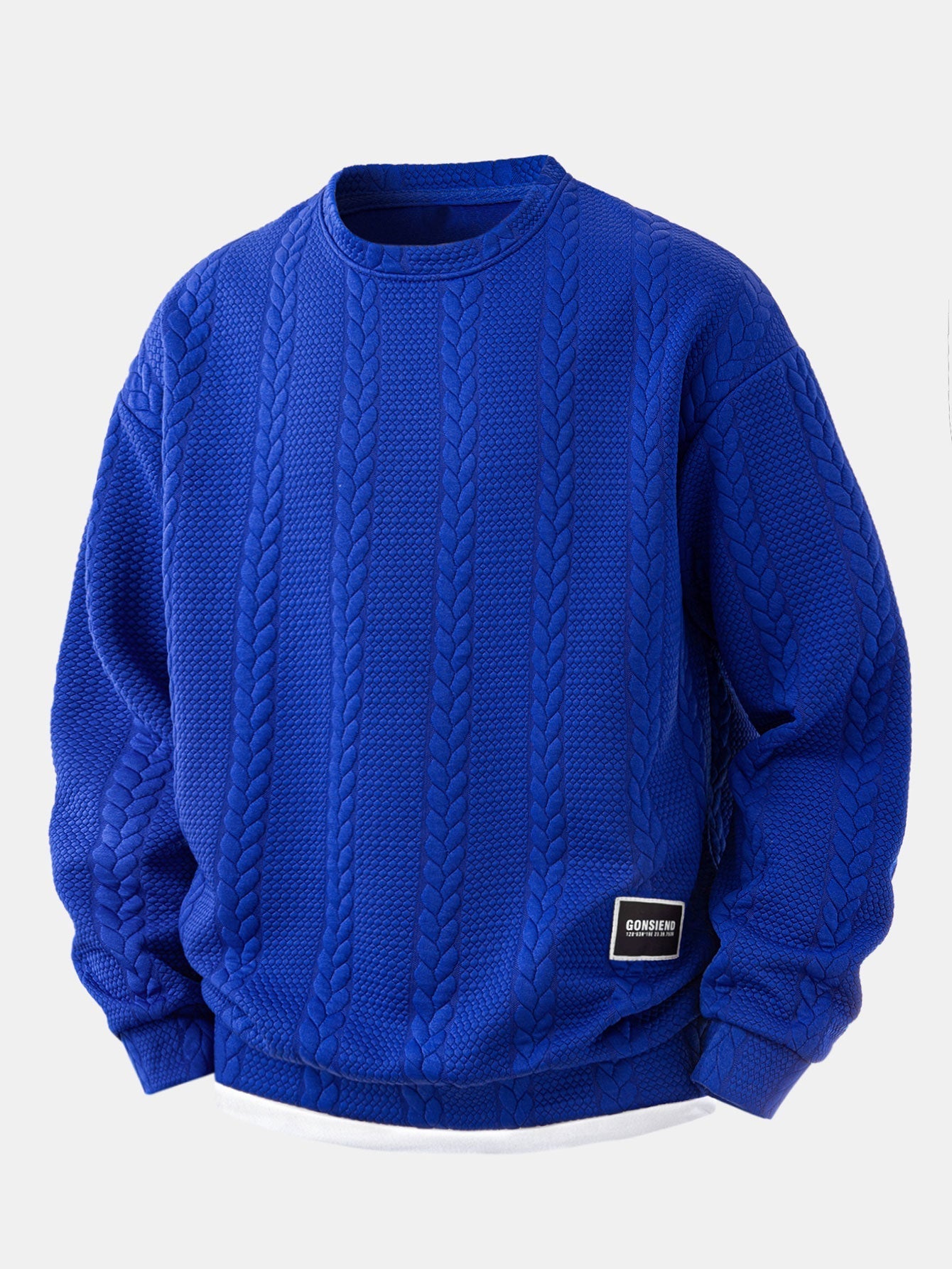 Men’s Cable-Textured Jacquard Sweatshirt — view 4