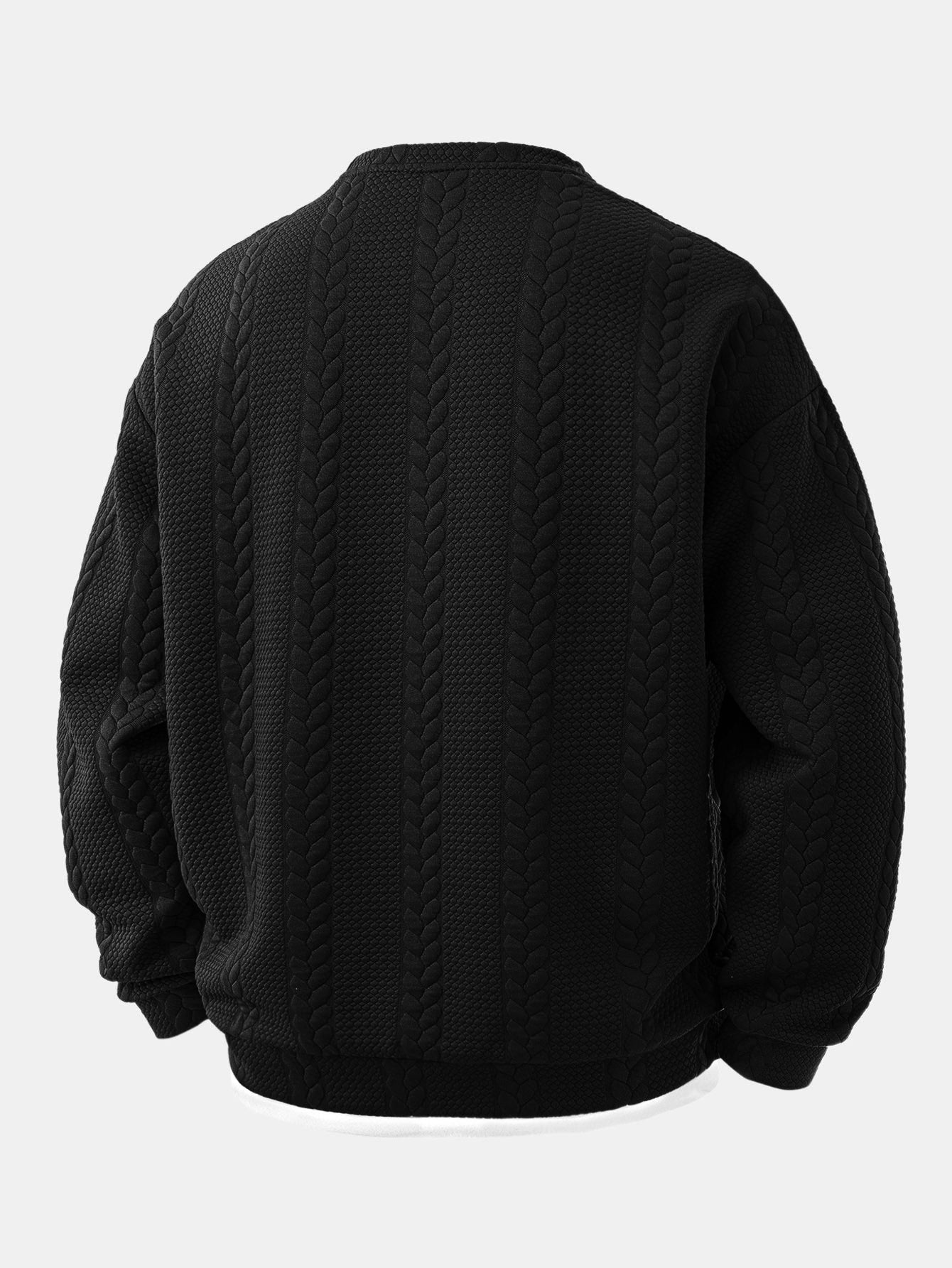 Men’s Cable-Textured Jacquard Sweatshirt — view 5