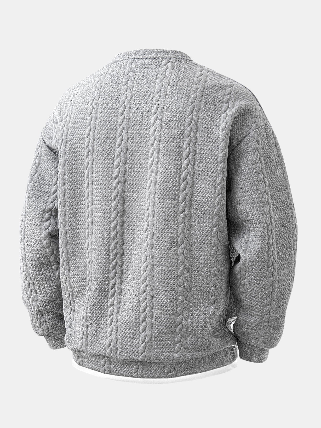 Men’s Cable-Textured Jacquard Sweatshirt — view 6