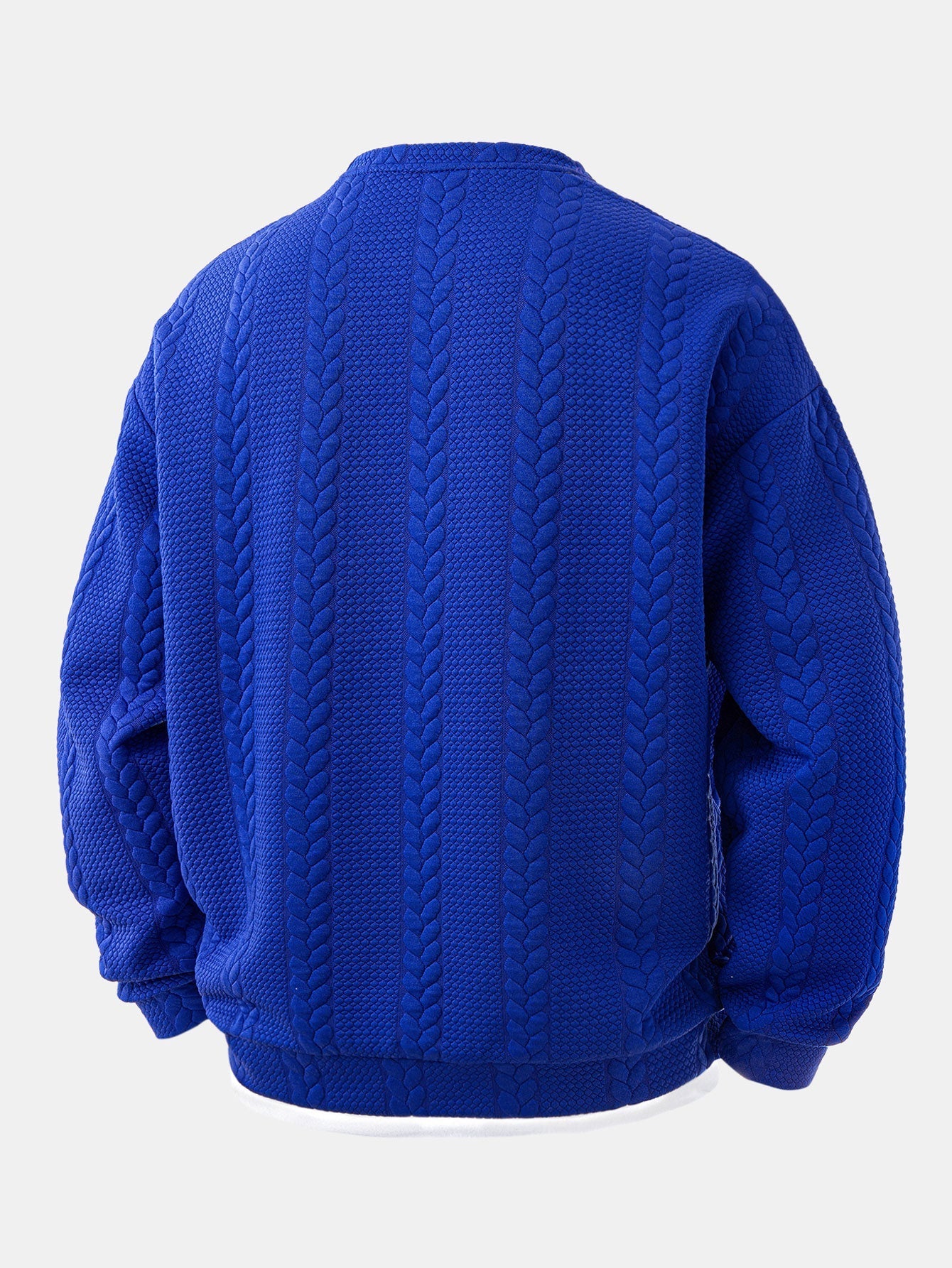 Men’s Cable-Textured Jacquard Sweatshirt — view 8