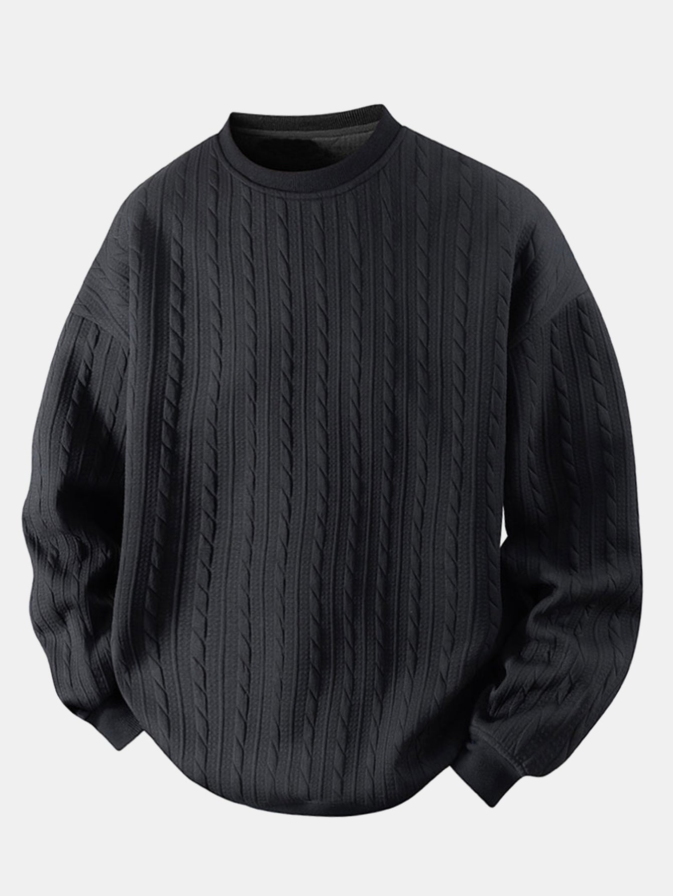 Men’s Textured Jacquard Crew-Neck Sweatshirt — view 3