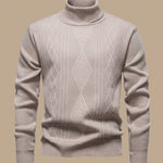 Men’s Slim-Fit Cable-Knit Turtleneck Sweater — view 3