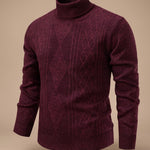 Men’s Slim-Fit Cable-Knit Turtleneck Sweater — view 6