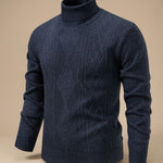 Men’s Slim-Fit Cable-Knit Turtleneck Sweater — view 8