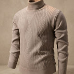 Men’s Slim-Fit Cable-Knit Turtleneck Sweater — view 9