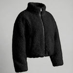 Women’s Short Teddy Fleece Jacket with Stand Collar — view 2