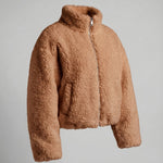 Women’s Short Teddy Fleece Jacket with Stand Collar — view 4