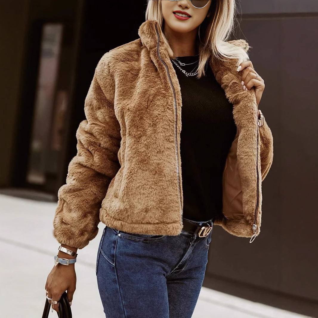 Women's Teddy-Texture Zip-Up Bomber Jacket — view 1