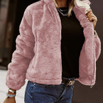Women's Teddy-Texture Zip-Up Bomber Jacket — view 4