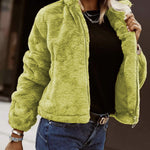 Women's Teddy-Texture Zip-Up Bomber Jacket — view 5