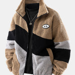 Men’s Printed-Panel Teddy Fleece Zip-Up Jacket — view 3