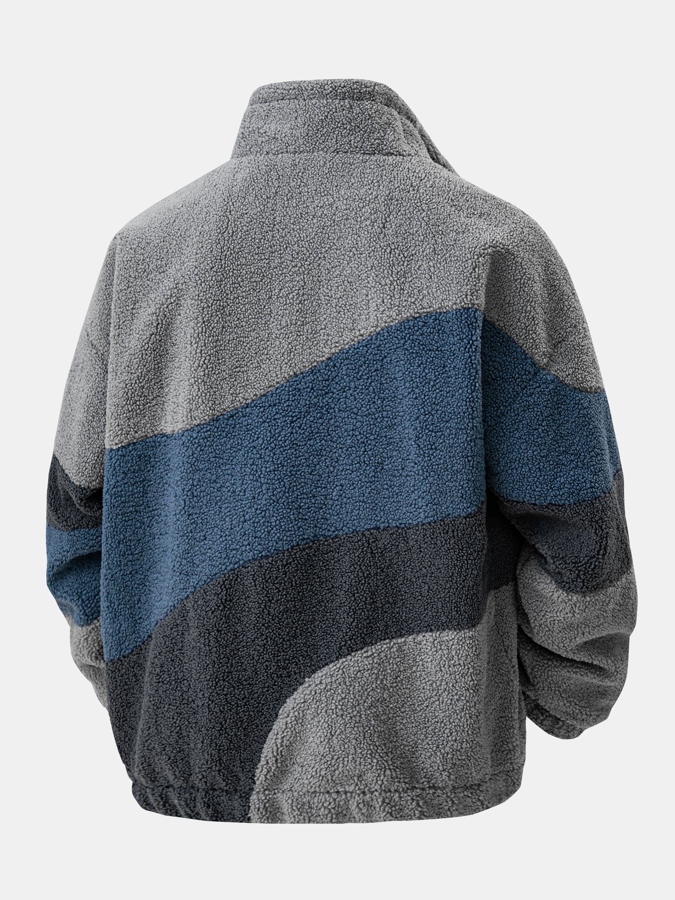Men’s Printed-Panel Teddy Fleece Zip-Up Jacket — view 6
