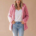Women's Oversized Hooded Teddy Fleece Coat — view 1