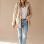 Women's Oversized Hooded Teddy Fleece Coat — view 4