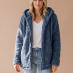 Women's Oversized Hooded Teddy Fleece Coat — view 7