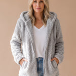 Women's Oversized Hooded Teddy Fleece Coat — view 8
