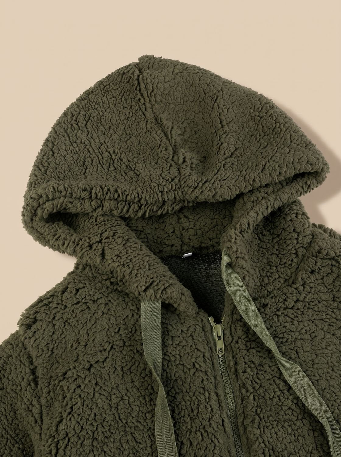 Women's Oversized Hooded Teddy Fleece Coat — view 9
