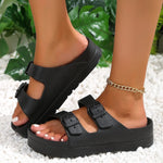Women's Adjustable Strap Slippers with Thick Sole — view 4