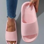 Women’s Open-Toe Slip-On Slippers with Wide Strap — view 1