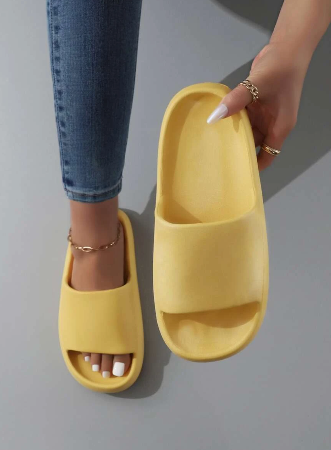 Women’s Open-Toe Slip-On Slippers with Wide Strap — view 2