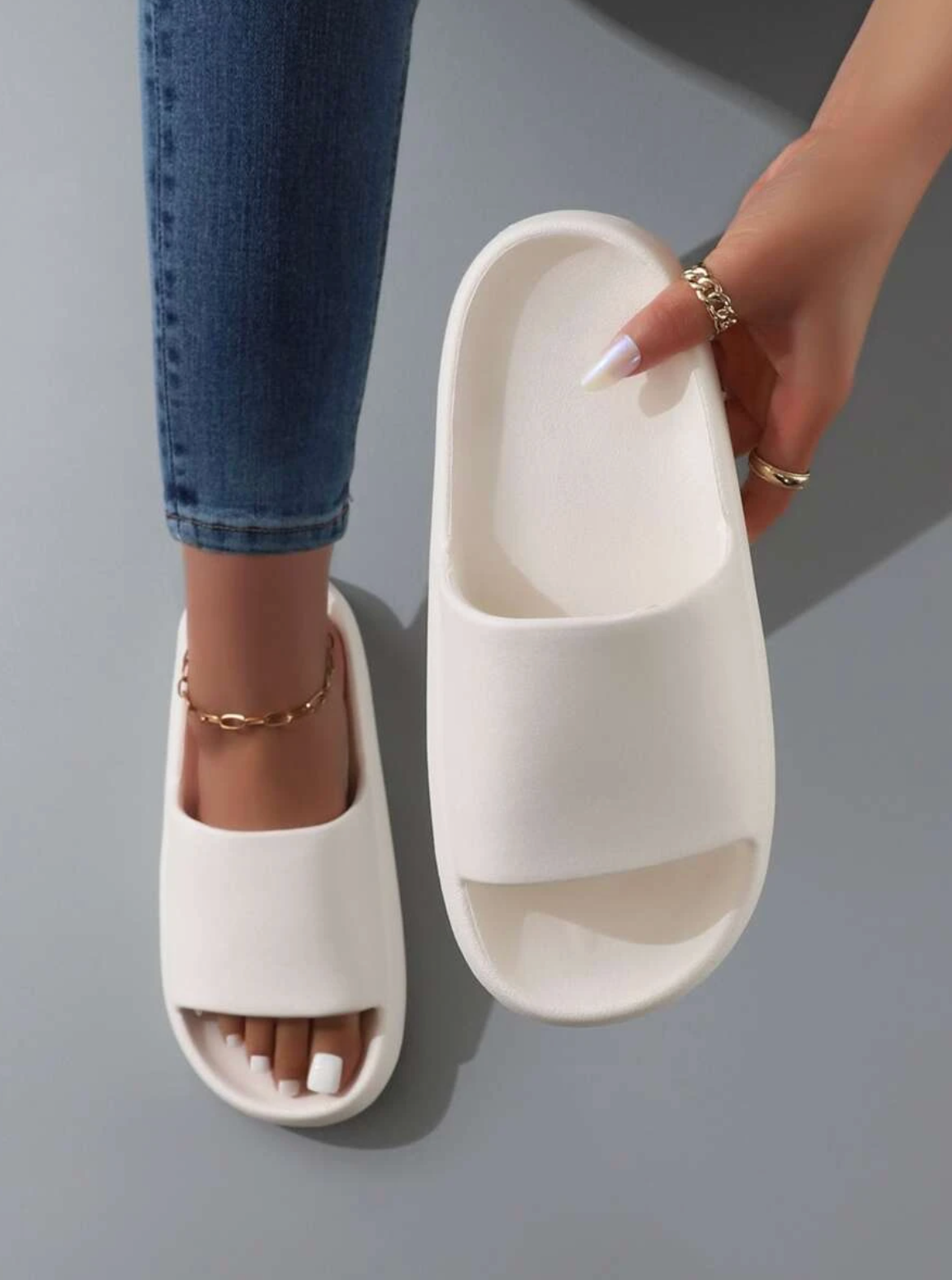 Women’s Open-Toe Slip-On Slippers with Wide Strap — view 3