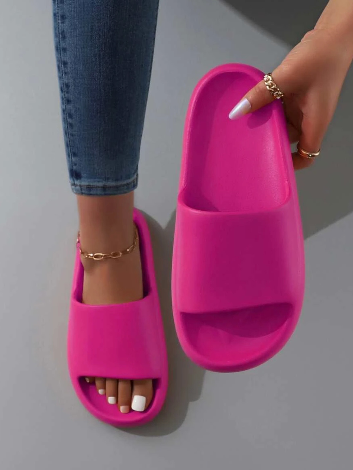 Women’s Open-Toe Slip-On Slippers with Wide Strap — view 5