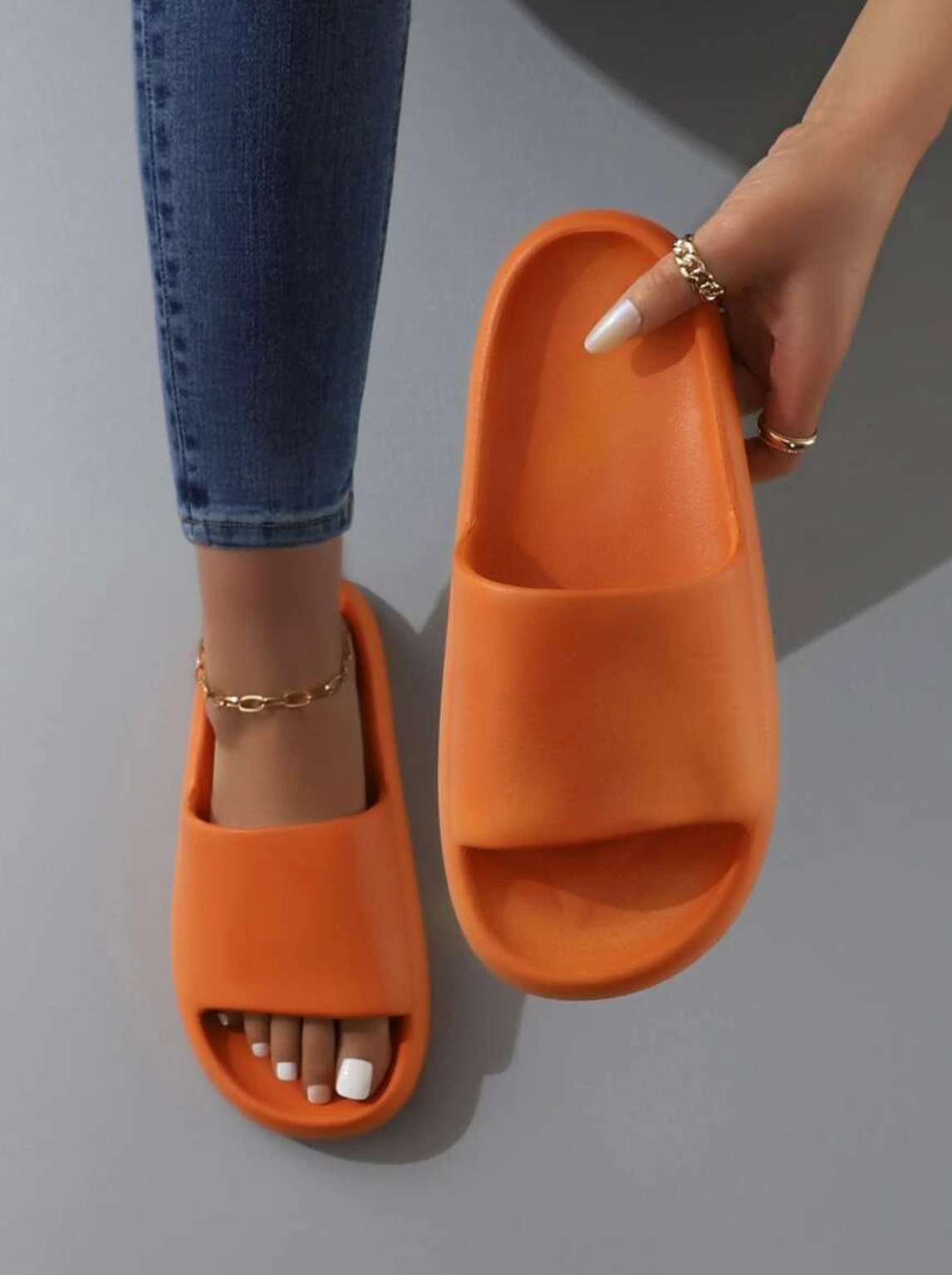 Women’s Open-Toe Slip-On Slippers with Wide Strap — view 6
