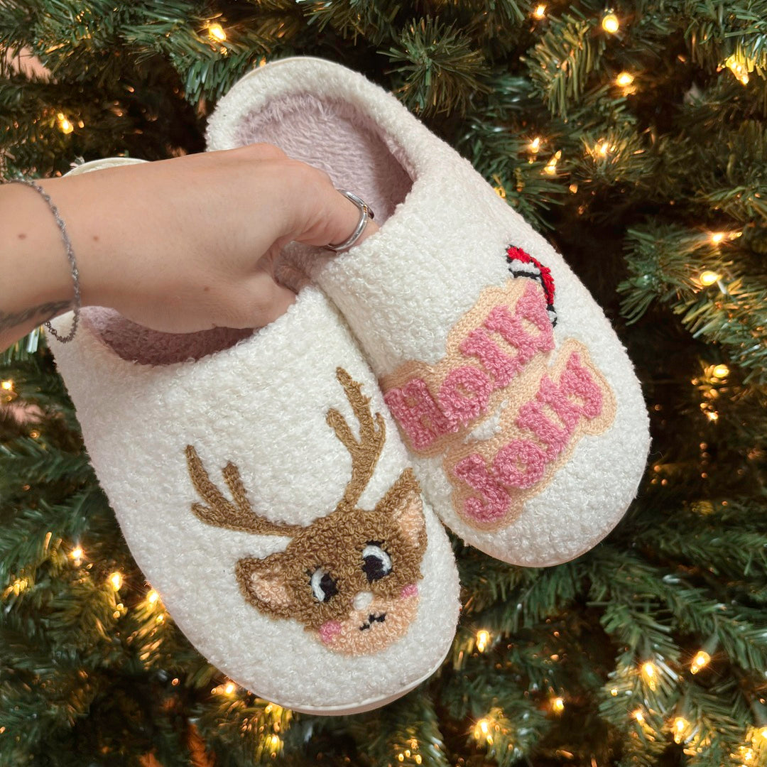 Festive Embroidered Slip-On Slippers — view 2