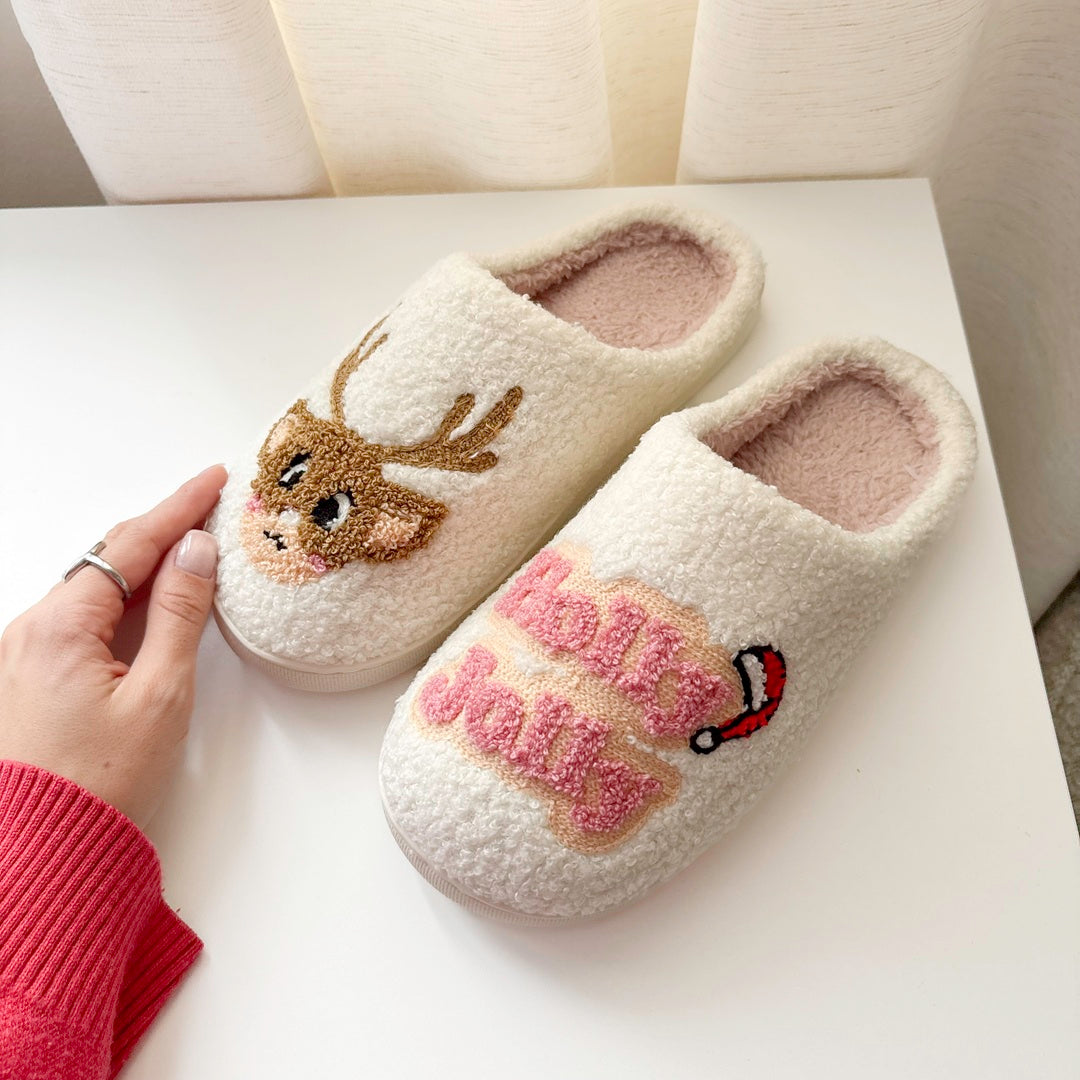 Festive Embroidered Slip-On Slippers — view 3